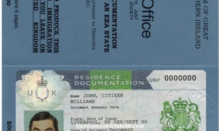 UK Fake Residence Permit Card